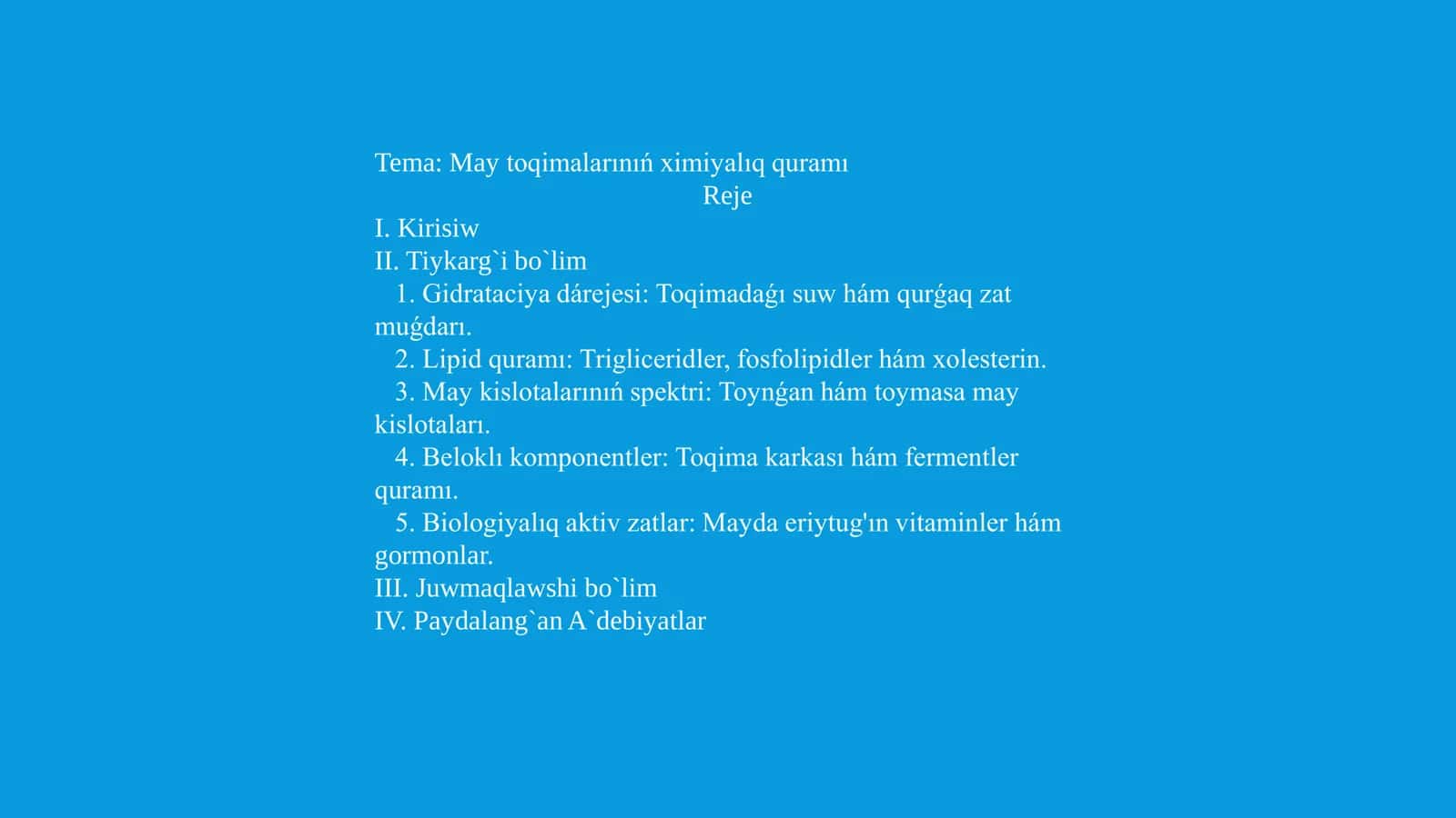 May toqimalarınıń ximiyalıq quramı 1