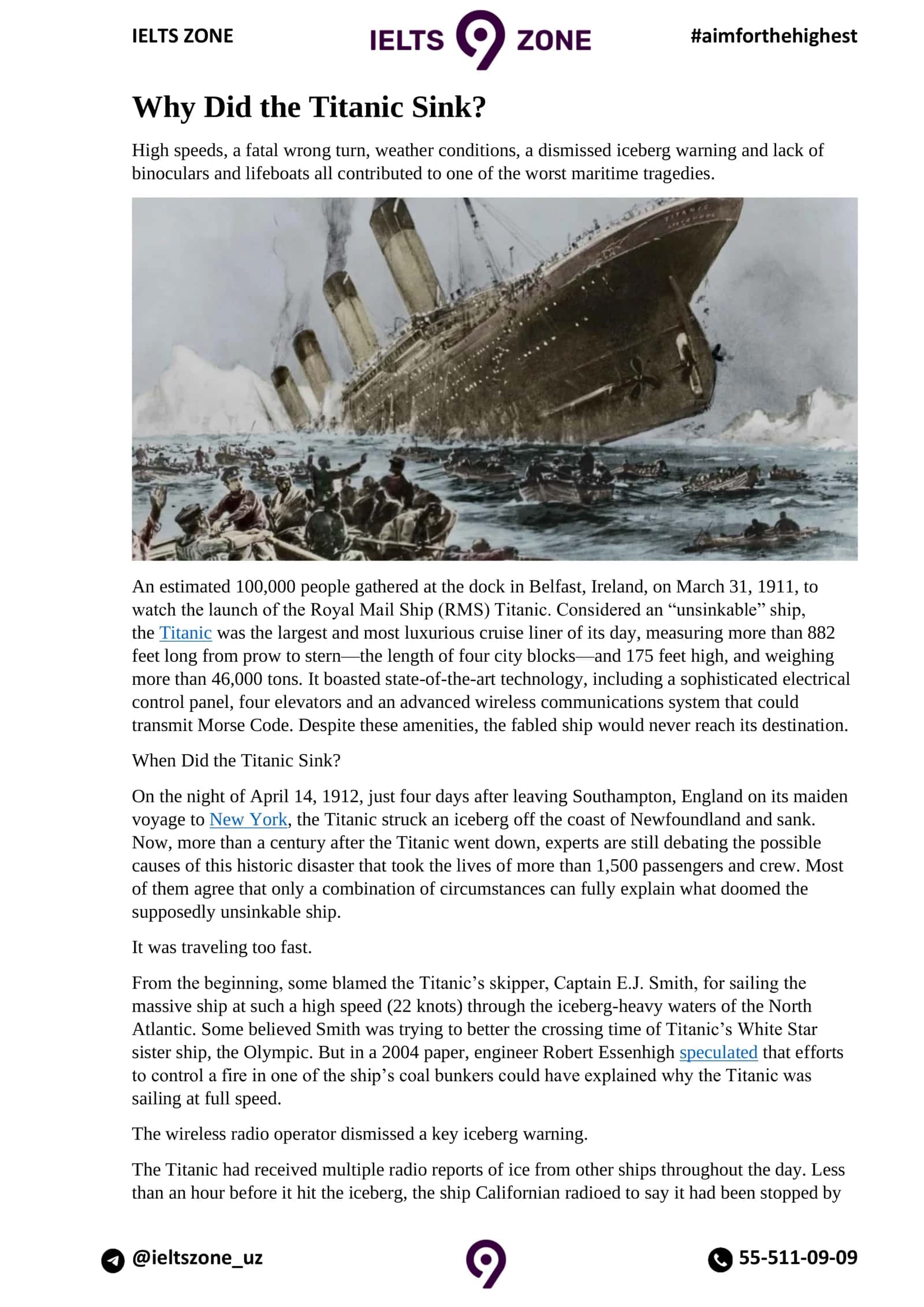 Why Did the Titanic Sink? 1