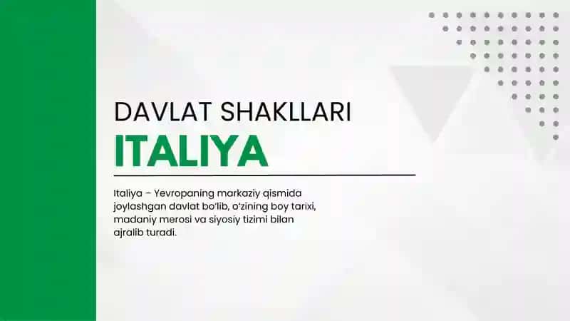 Italiya davlat shakllari prezentatsiya