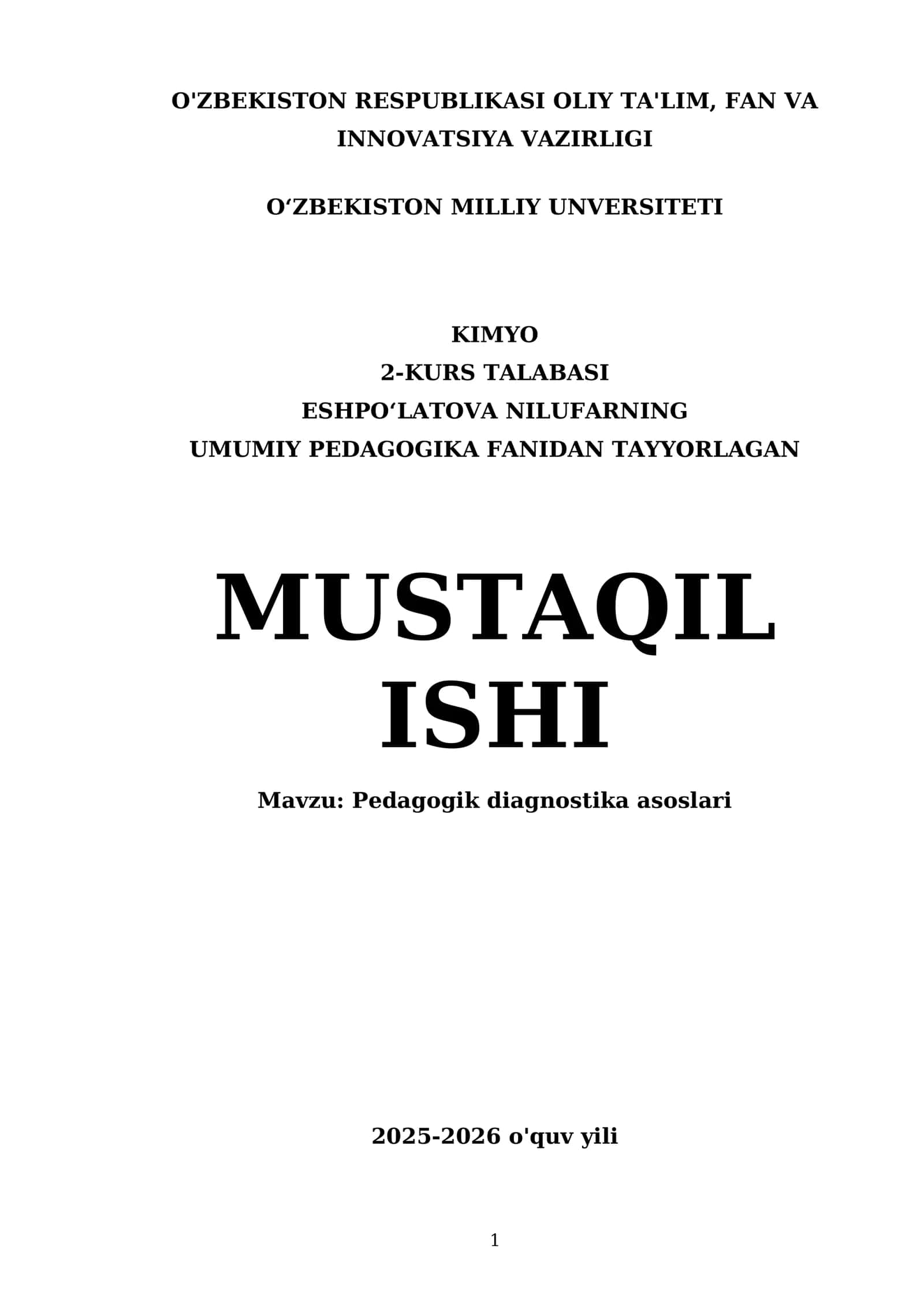 Pedagogik diagnostika asoslari 1