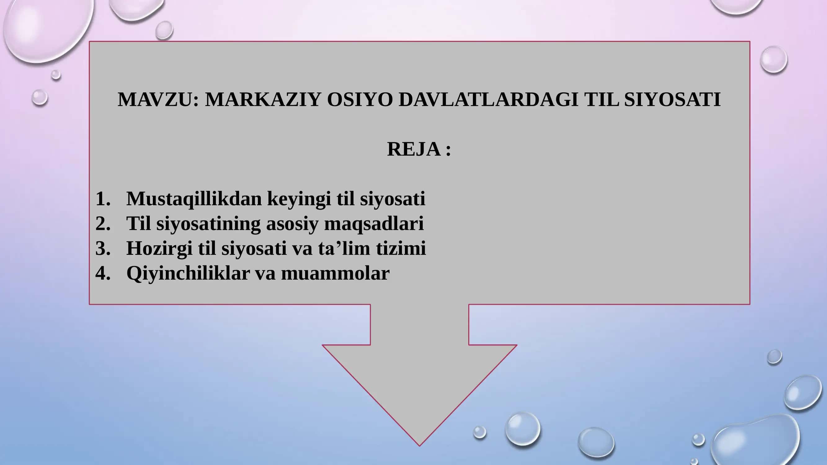 MAVZU MARKAZIY OSIYO DAVLATLARDAGI TIL SIYOSATI 1
