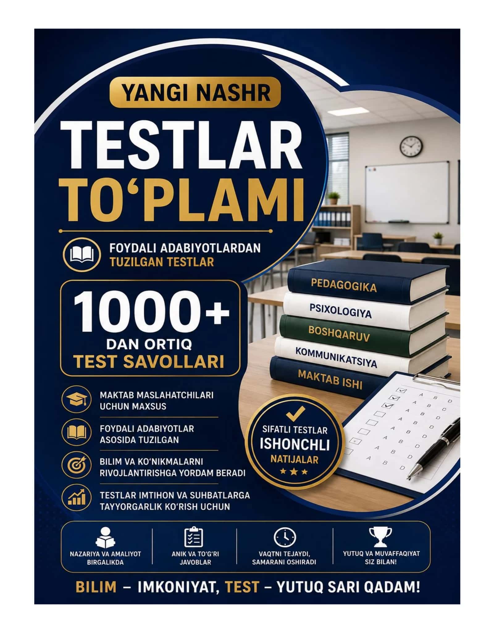 MAKTAB MASLAHATCHISI SAVOLLARI 1000+ 1