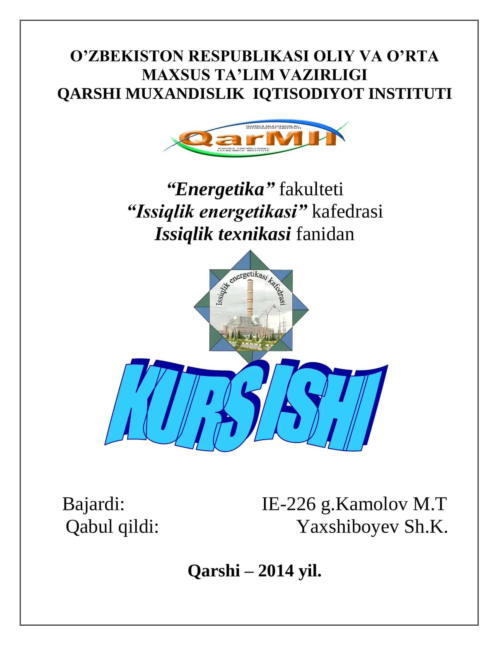 Issiqlik energetikasi 1