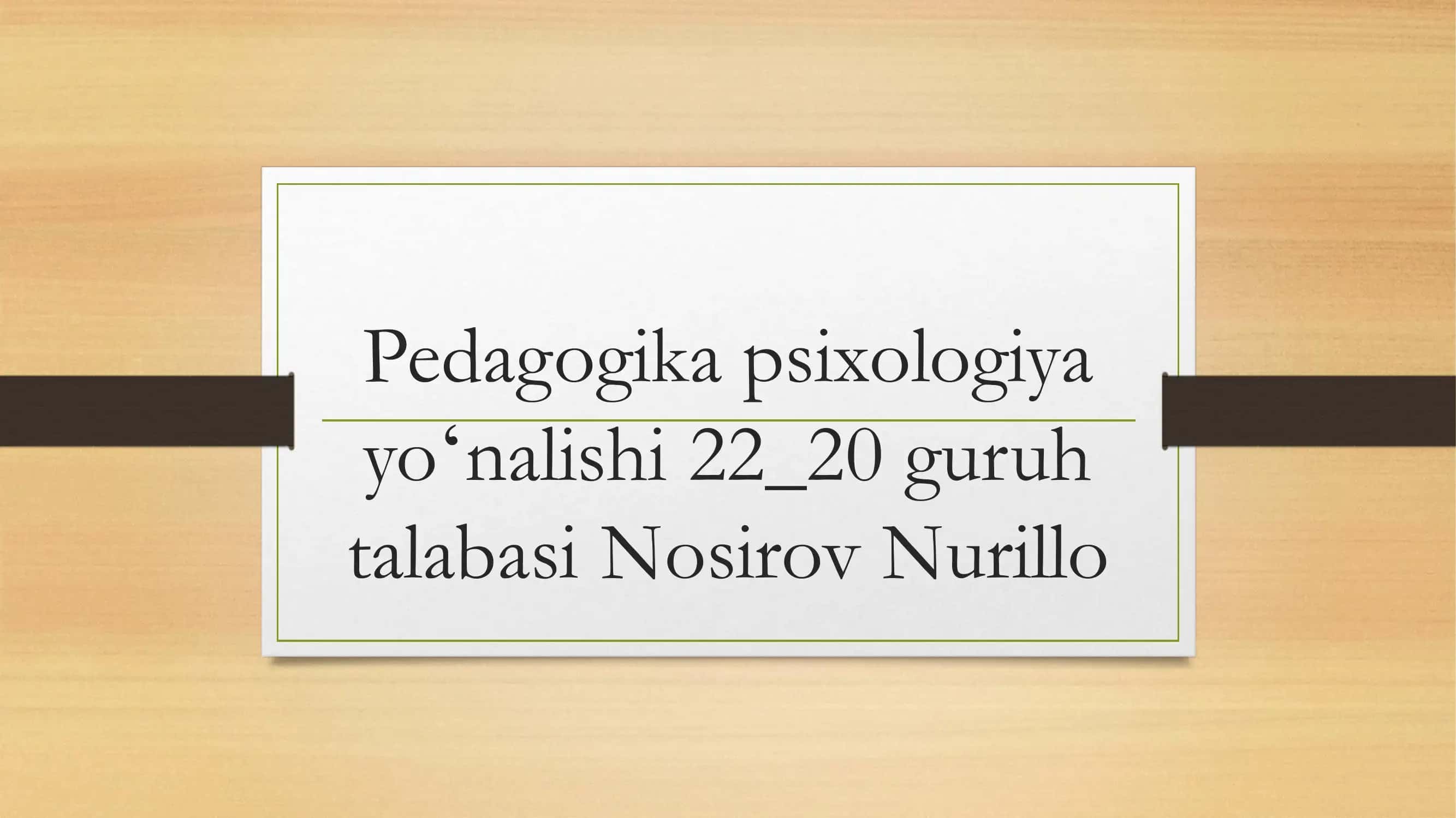 Kasbiy pedagogika fanining metodologiyasi 1
