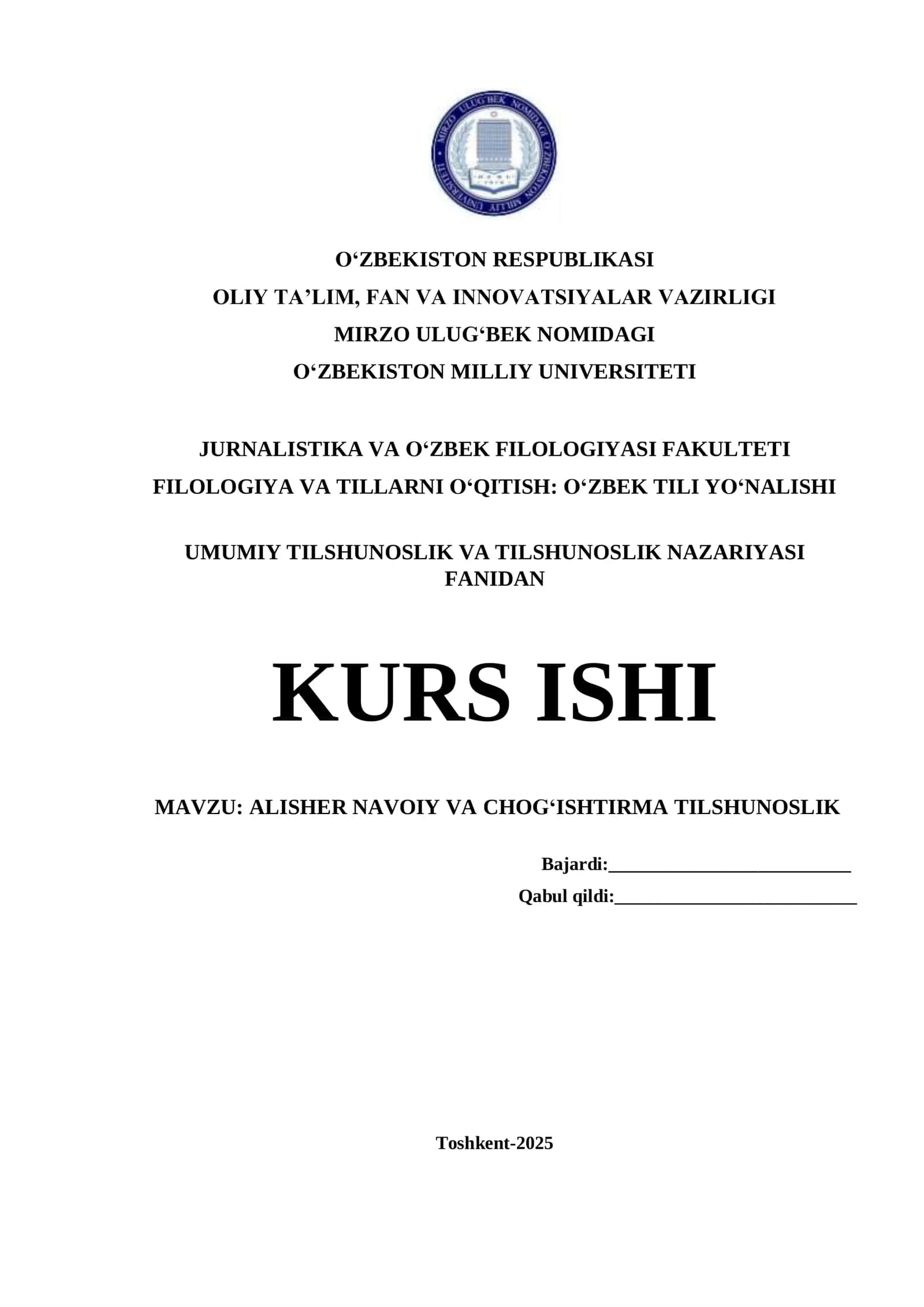 ALISHER NAVOIY VA CHOG‘ISHTIRMA TILSHUNOSLIK 1