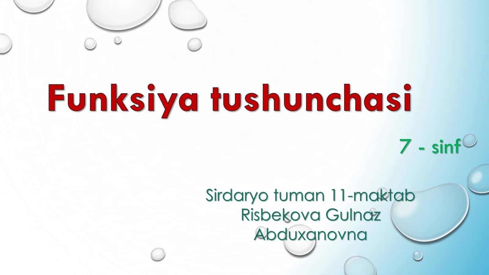 Funksiya tushunchasi 1