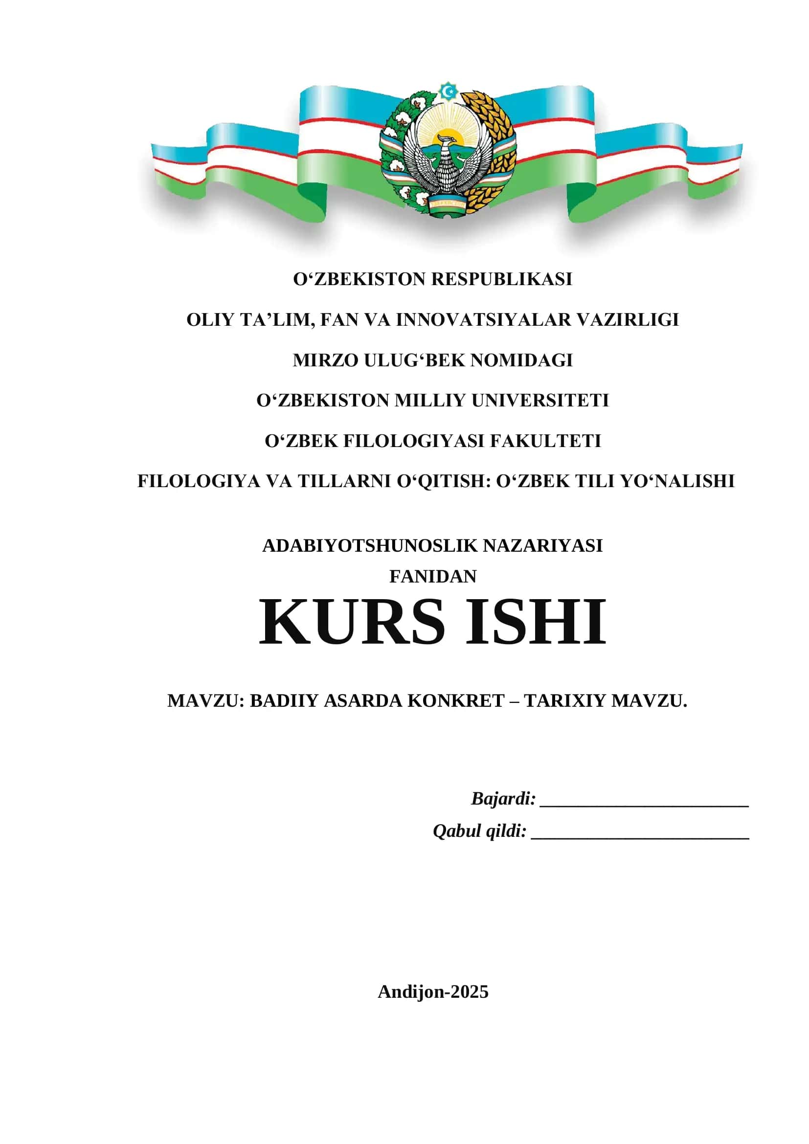 BADIIY ASARDA KONKRET – TARIXIY MAVZU. 1