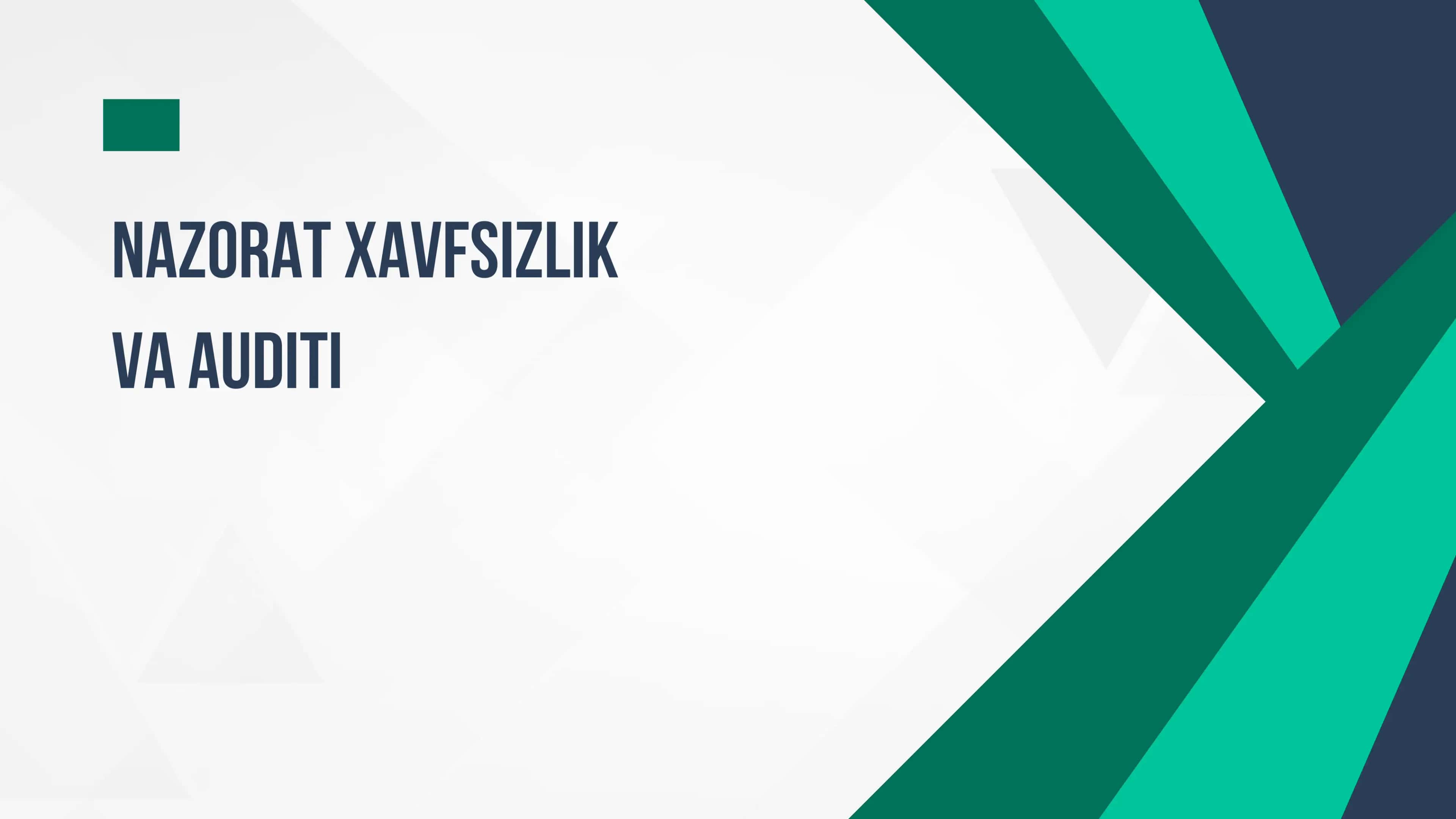 Nazorat xavfsizlik va auditi 1