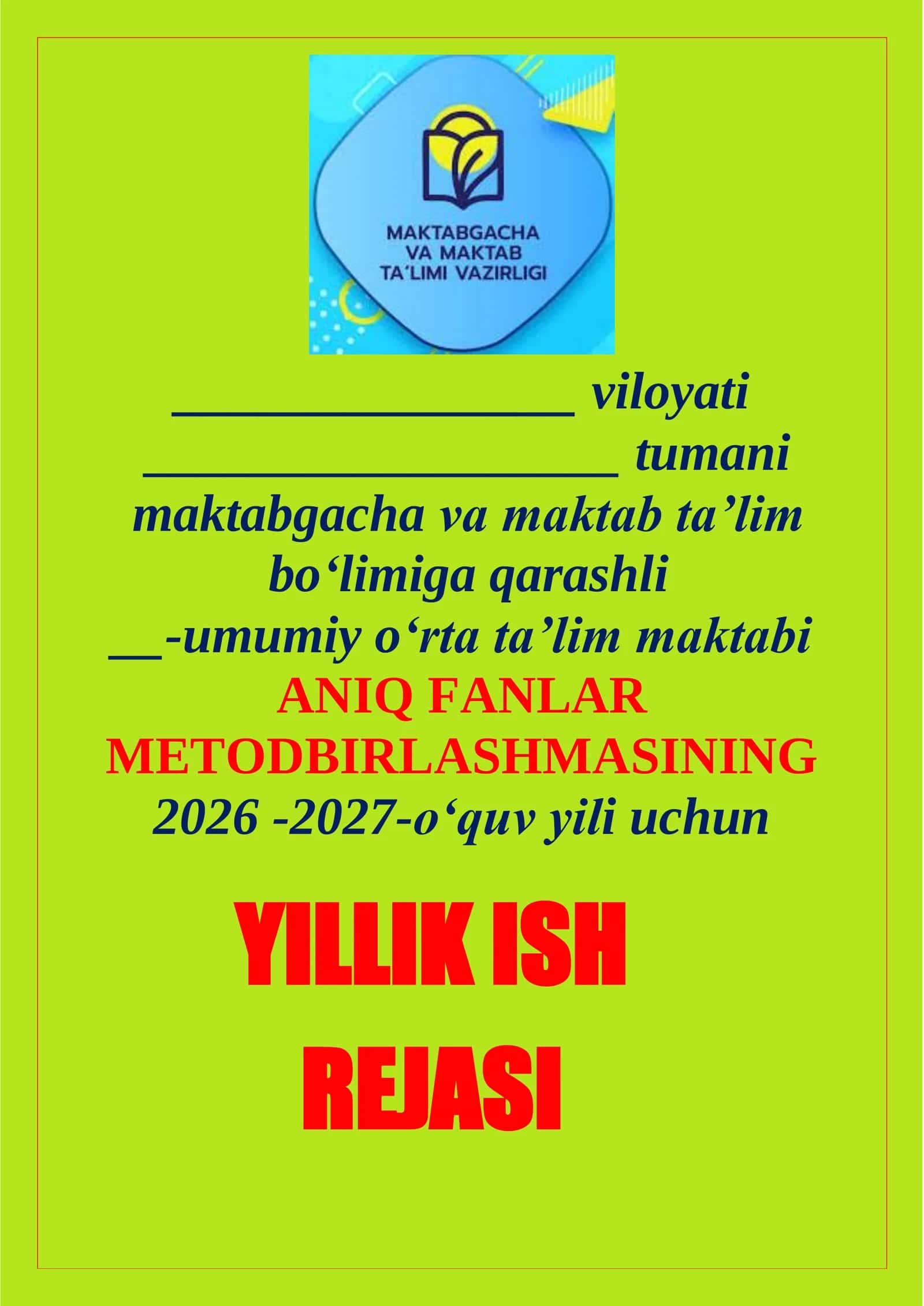 Aniq Fanlar Metodbirlashmasi 2026-2027 1