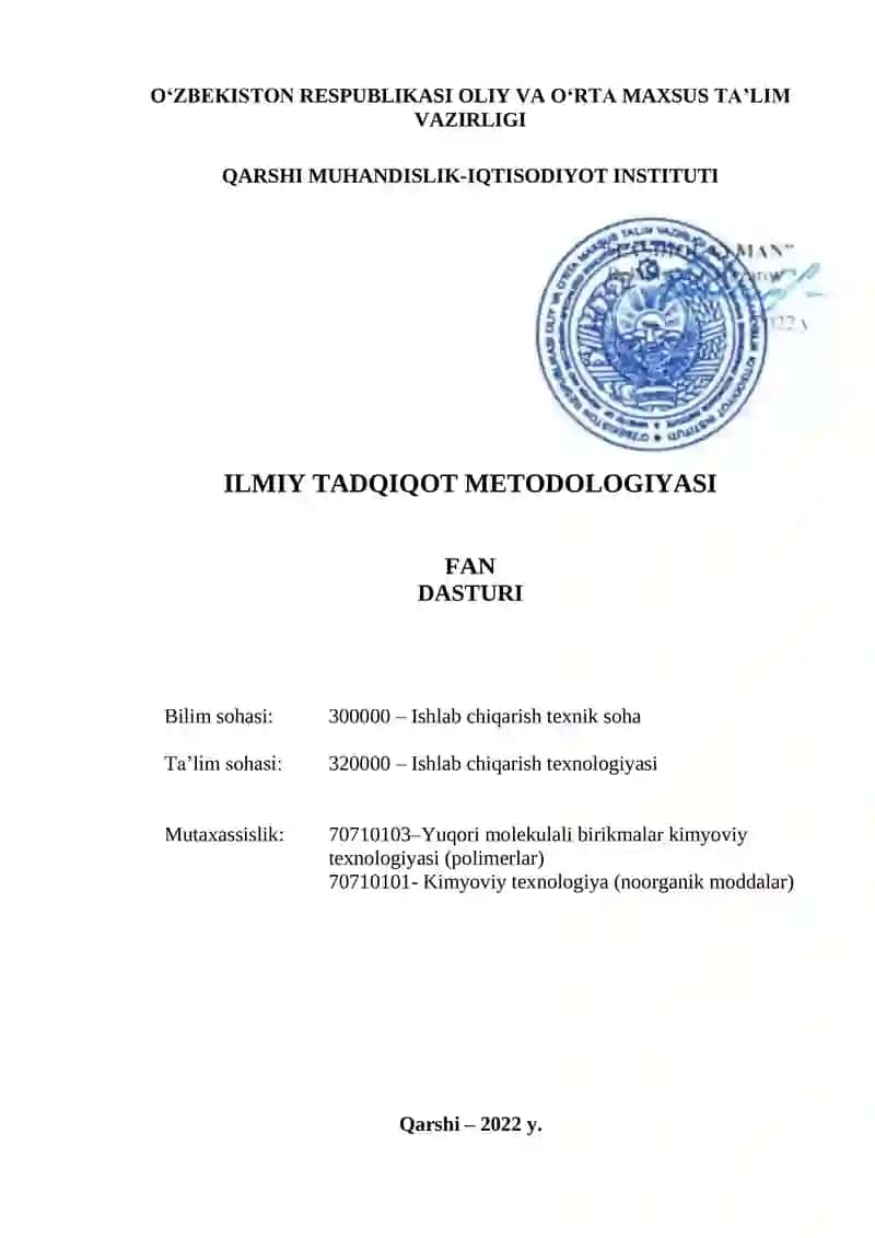 Ilmiy tadqiqot metodologiyasi