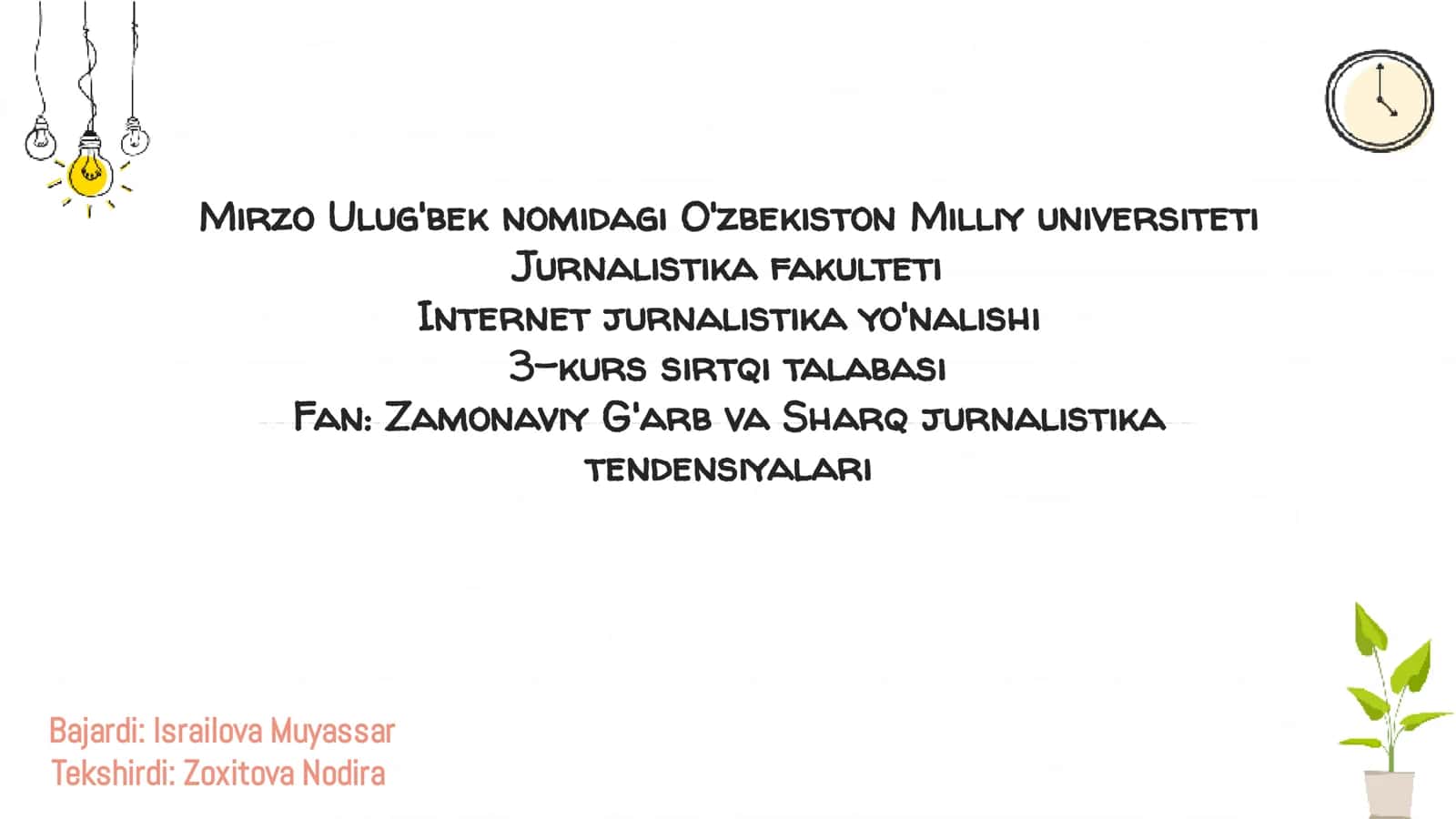 Zamonaviy G'arb va Sharq jurnalistika tendensiyalari 1