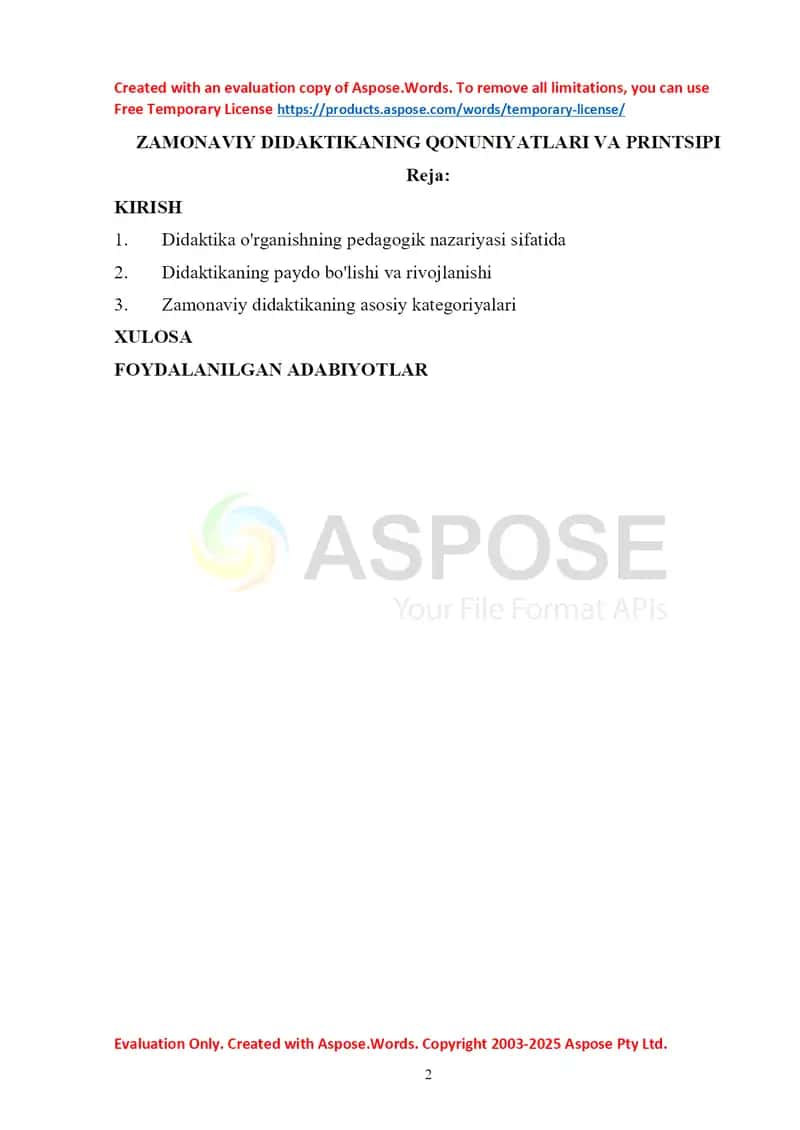 ZAMONAVIY DIDAKTIKANING QONUNIYATLARI VА PRINTSIPI 1