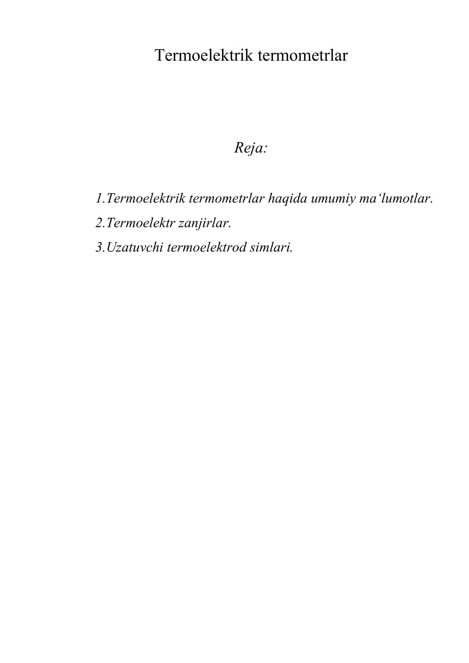 Termoelektrik termometrlar 1