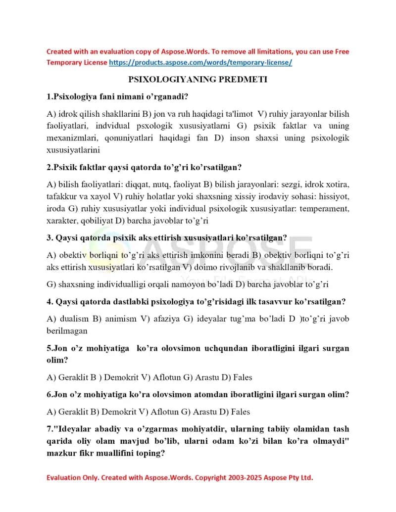 Psixologiyaning Predmeti 1