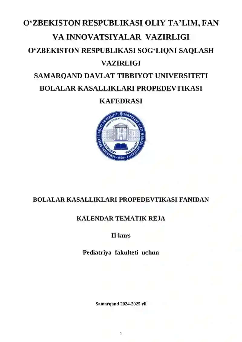 Bolalar kasalliklari propedevtikasi moduli