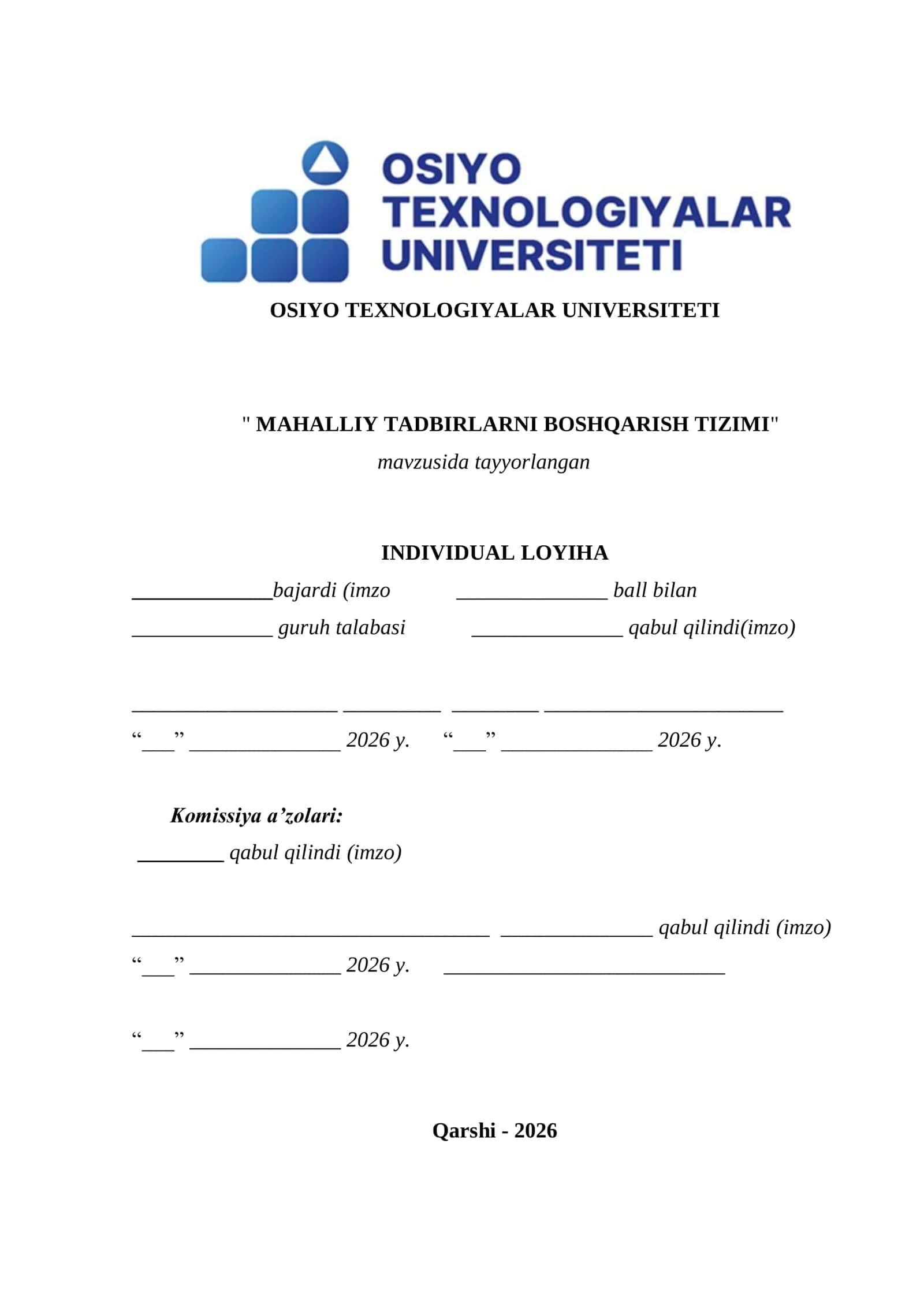 MAHALLIY TADBIRLARNI BOSHQARISH TIZIMI 1