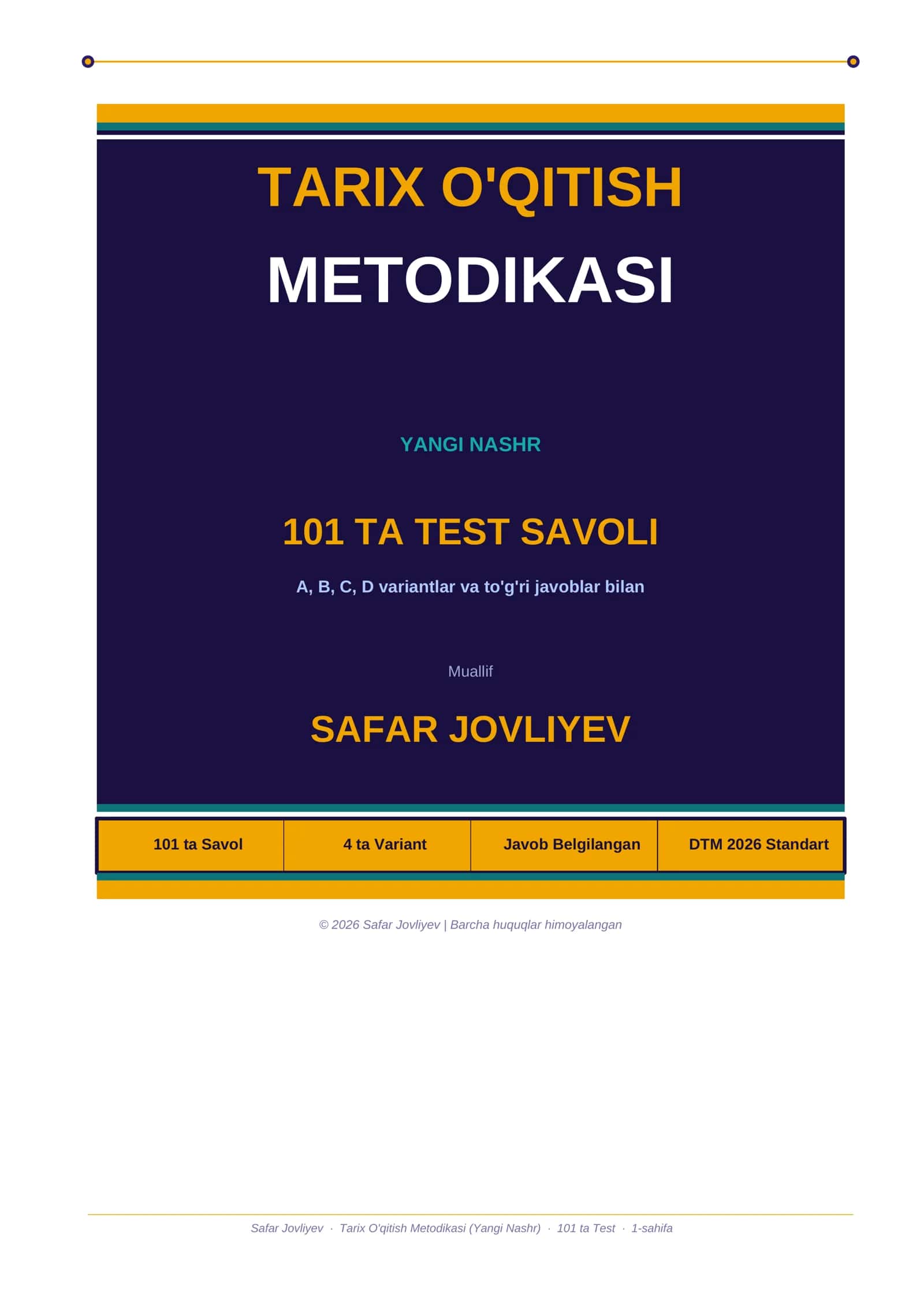 Tarix O'qitish Metodikasi (Yangi Nashr) 1