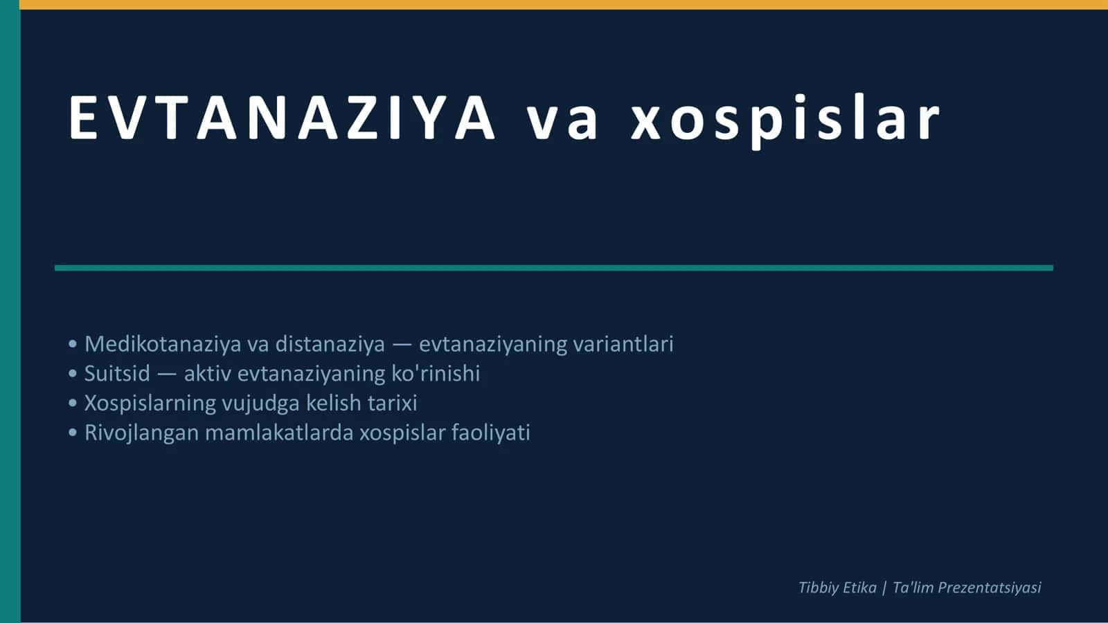 EVTANAZIYA va xospislar 1