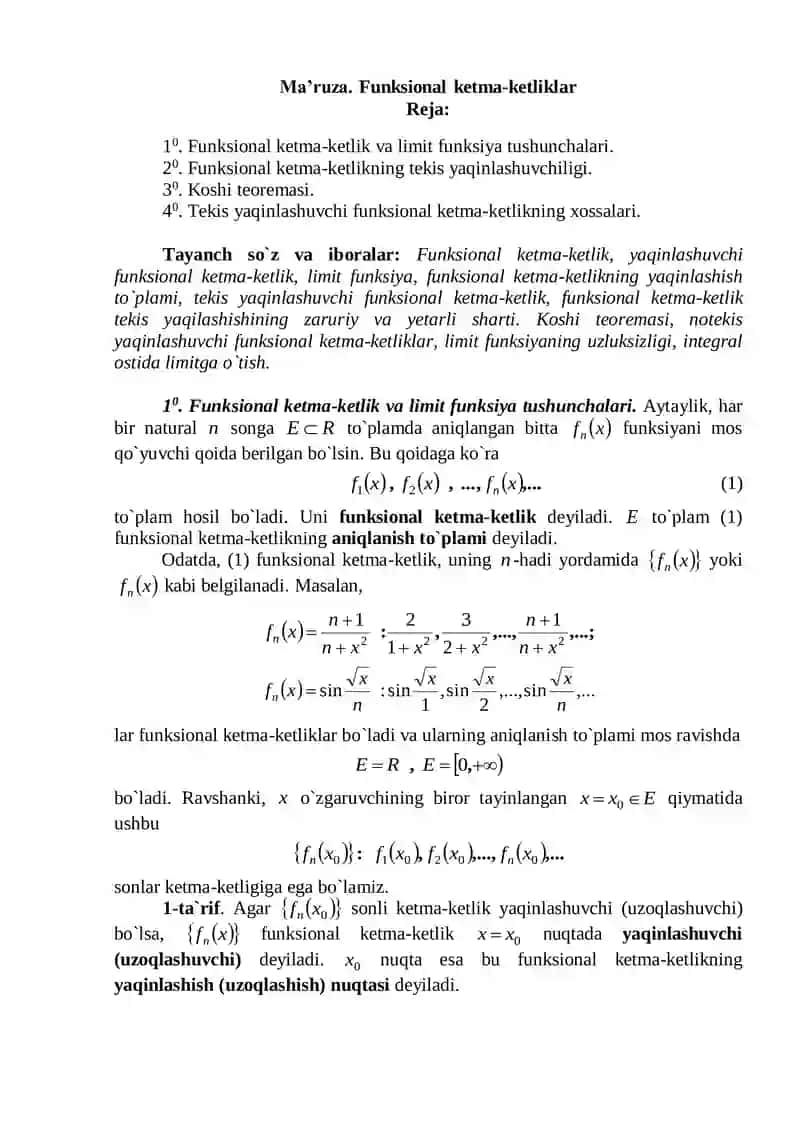 Funksional ketma-ketliklar