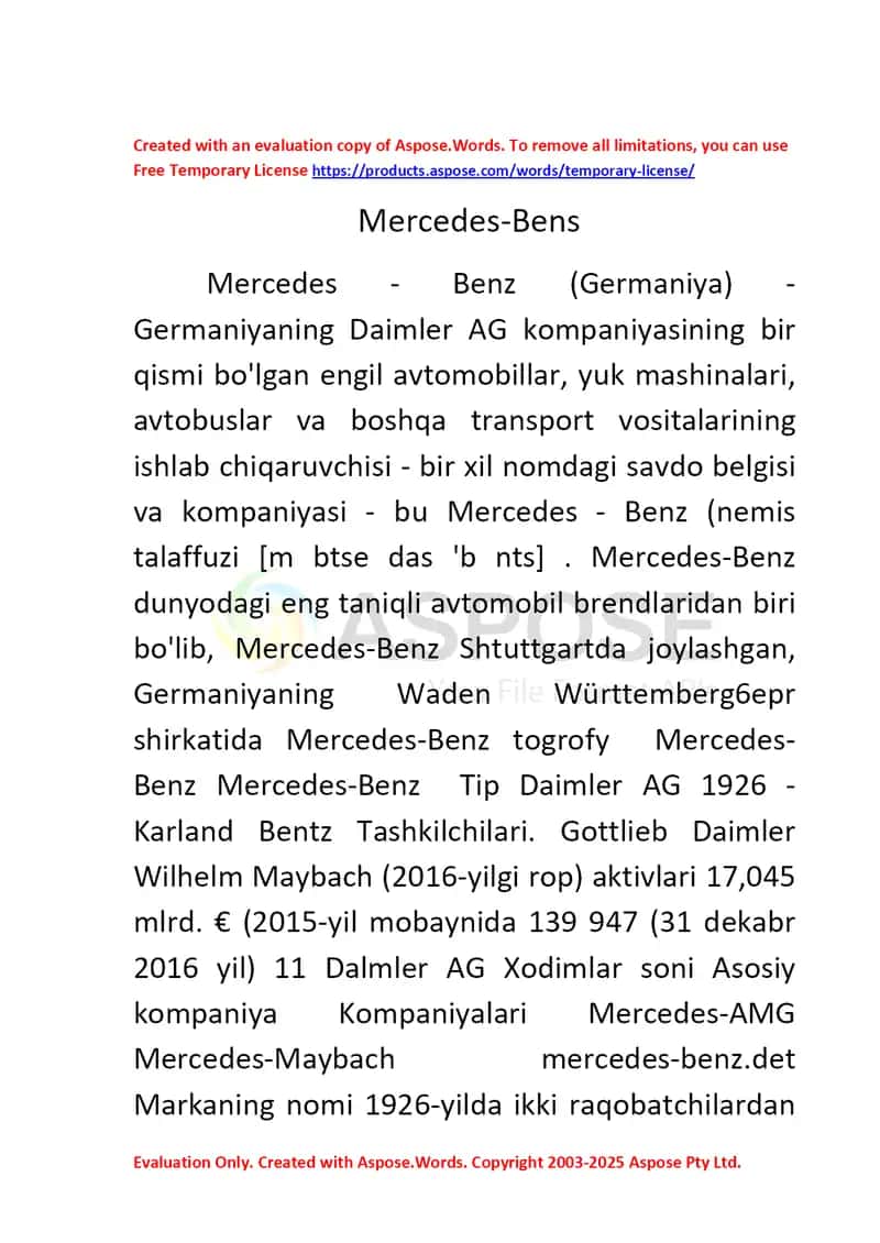 Mecedes-Benz 1