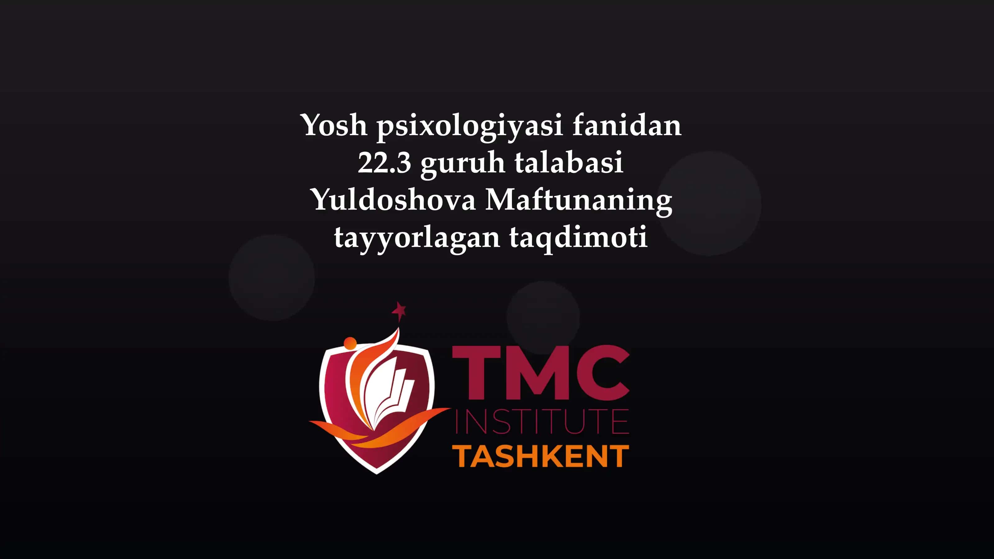 Yosh psixologiyasi fanidan 1