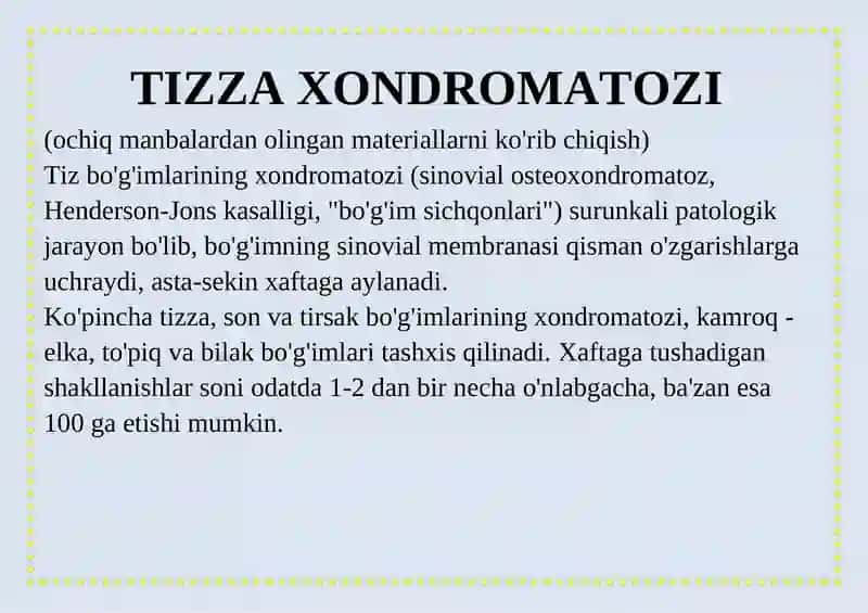 TIZZA XONDROMATOZI