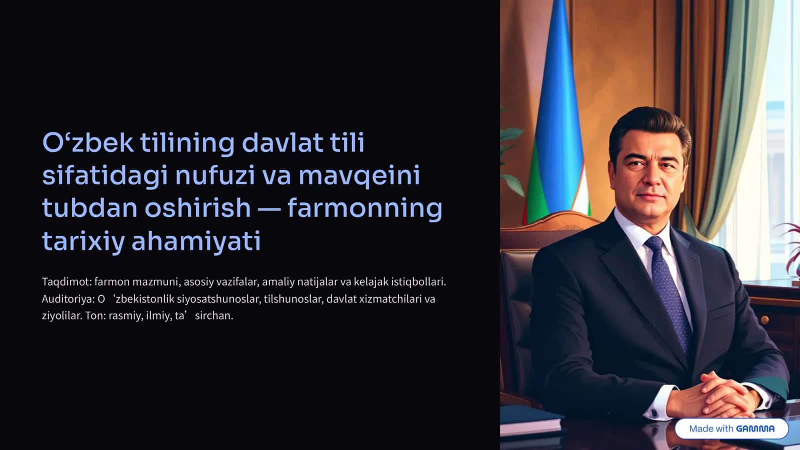 O'zbek tilining davlat tili sifatidagi nufuzi va mavqei 1