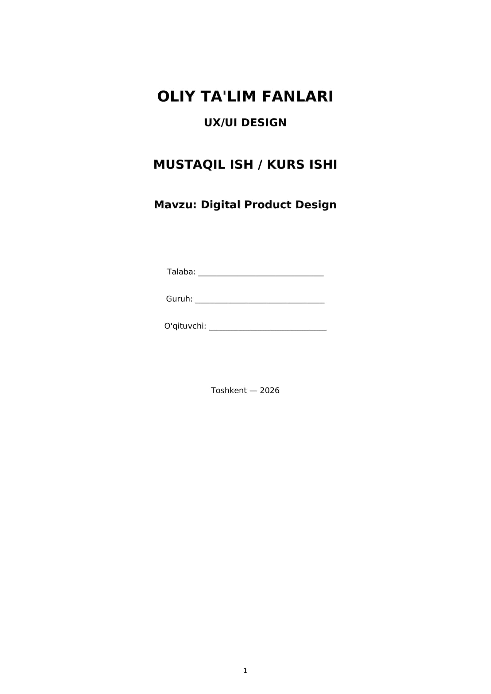 Digital Product Design 1