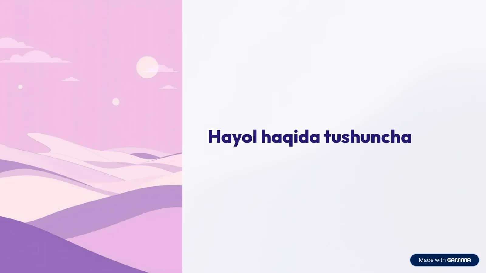 Hayol haqida tushuncha 1