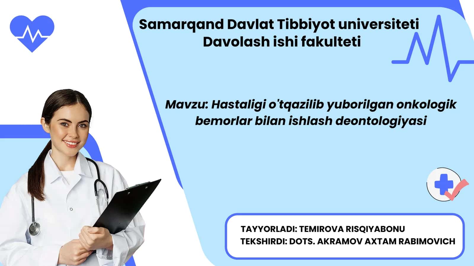 Onkologik bemorlarda deantologiya 1