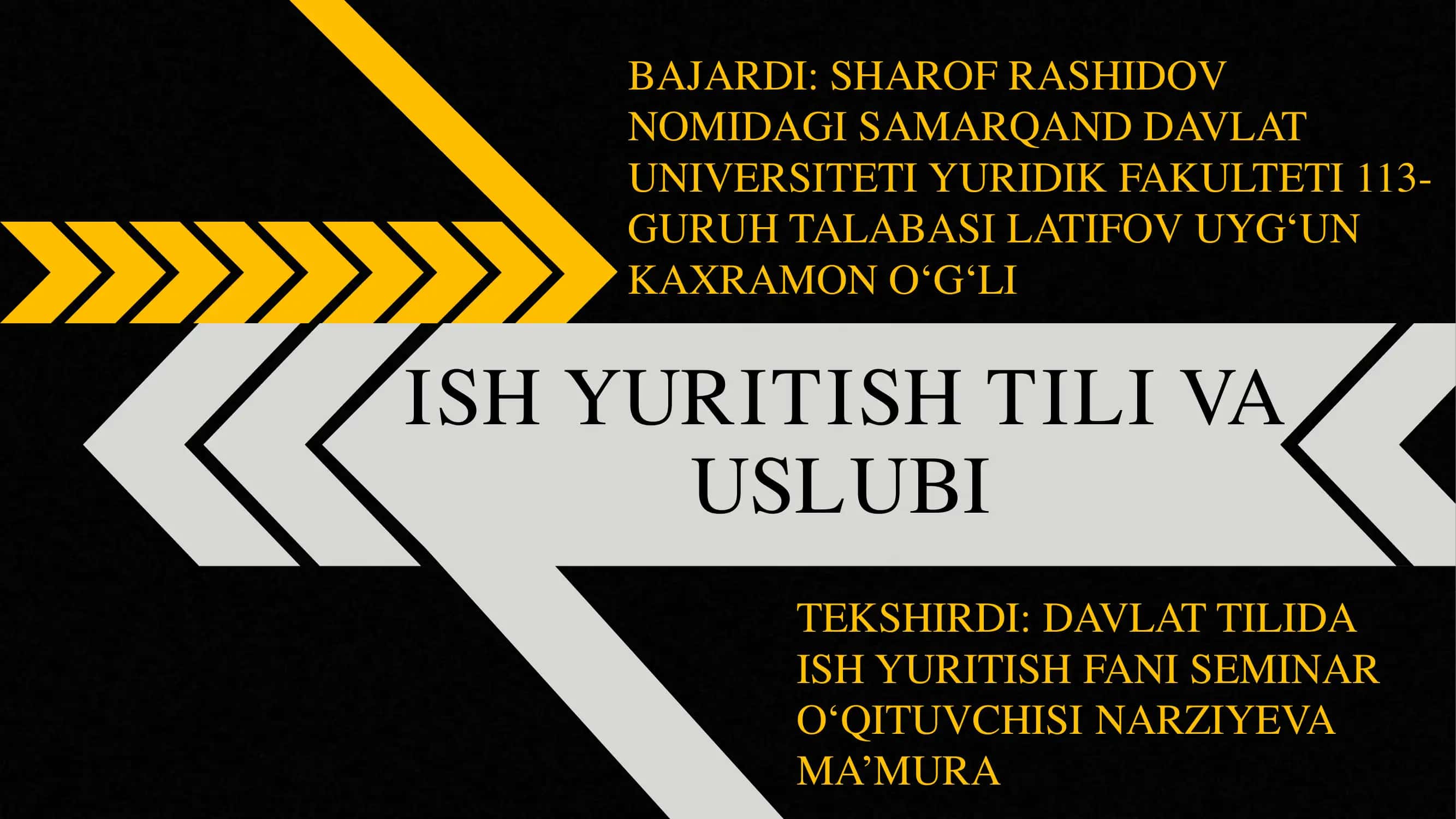 Ish yuritish tili va uslubi 1
