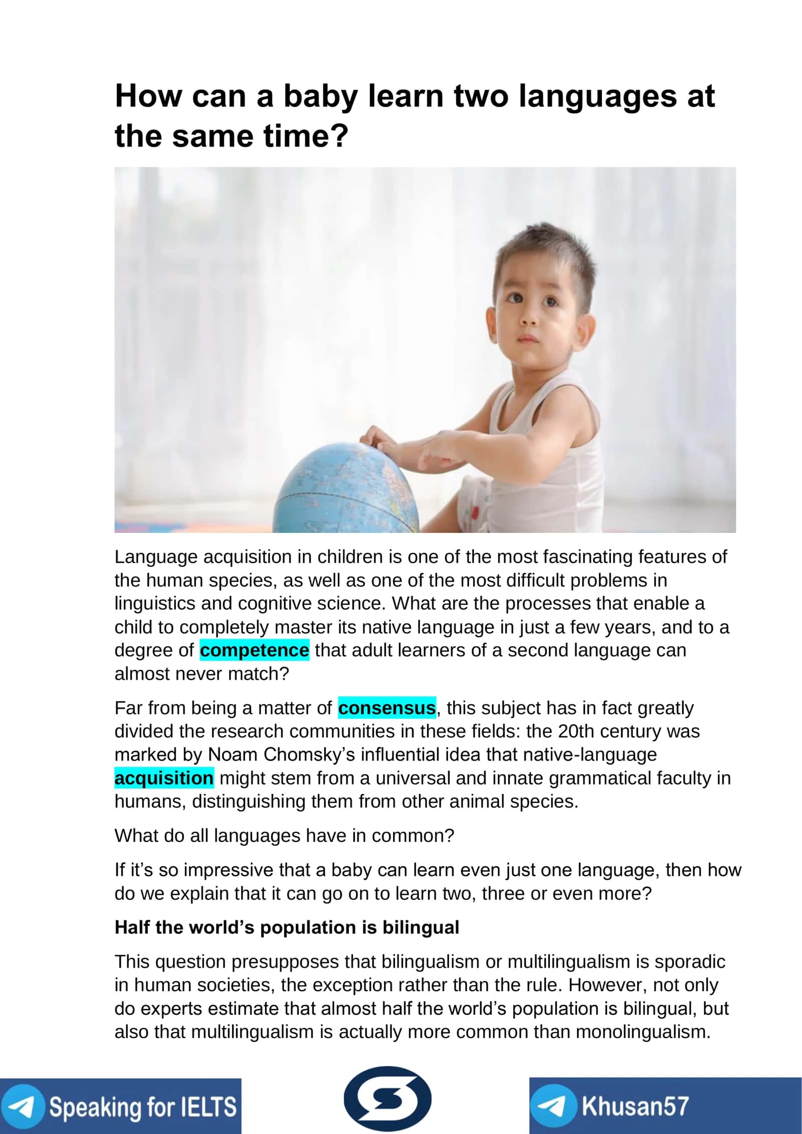 How can a baby learn two languages at the same time? 1