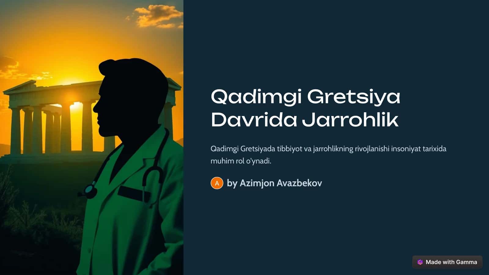 Qadimgi Gretsiya Tibbiyotining Rivojlanish Tarixi 1