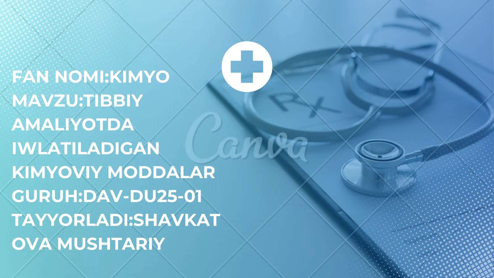 TIBBIY AMALIYOTDA IWLATILADIGAN KIMYOVIY MODDALAR 1