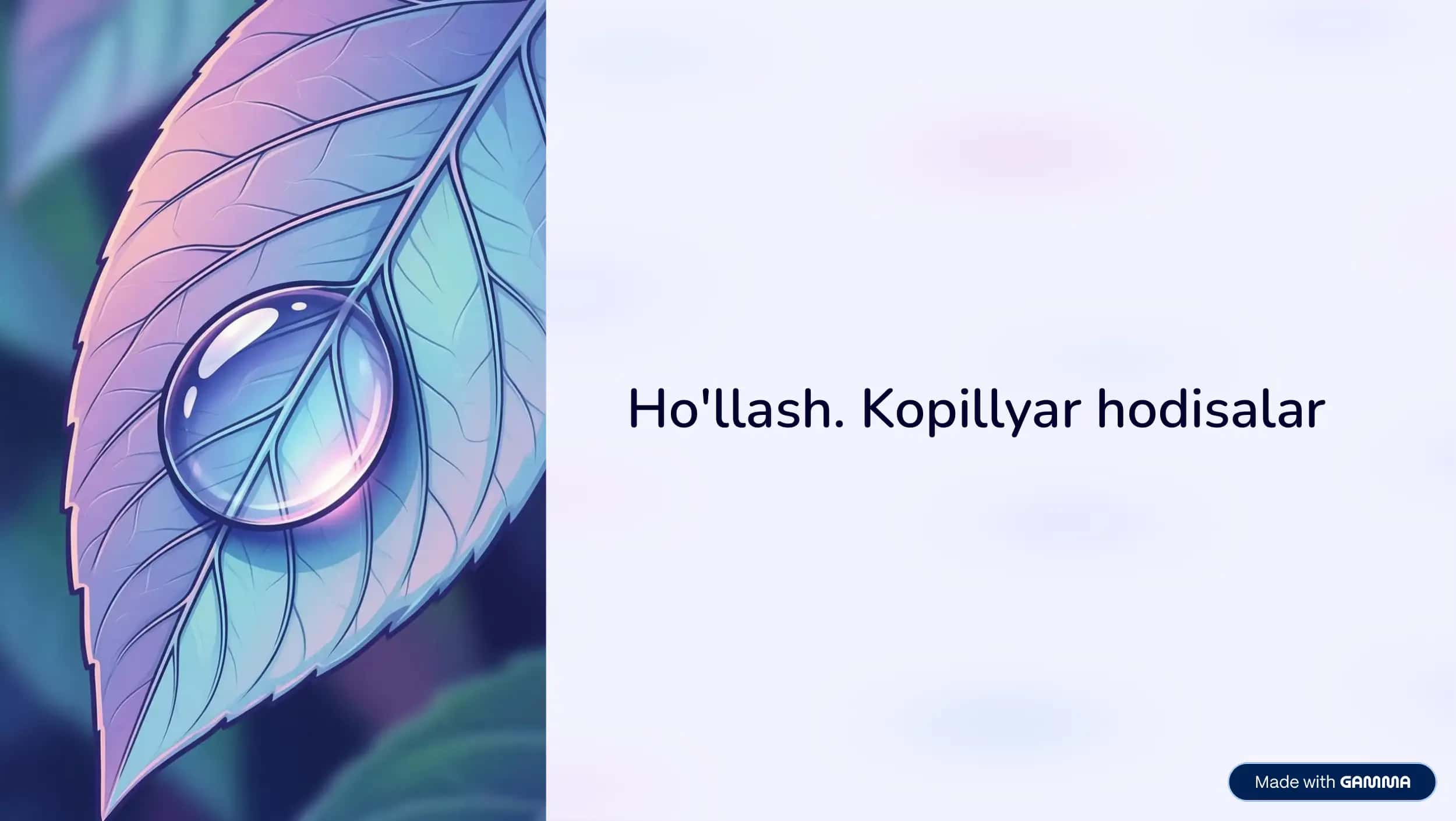 Ho'llash. Kopillyar hodisalar 1
