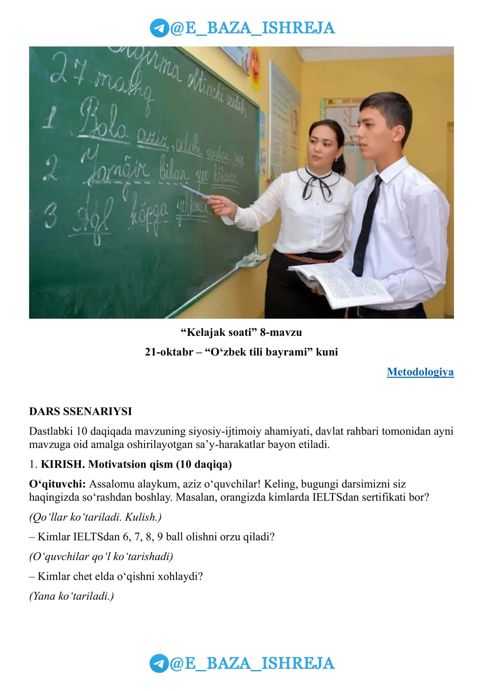 “Kelajak soati” 8-mavzu 1