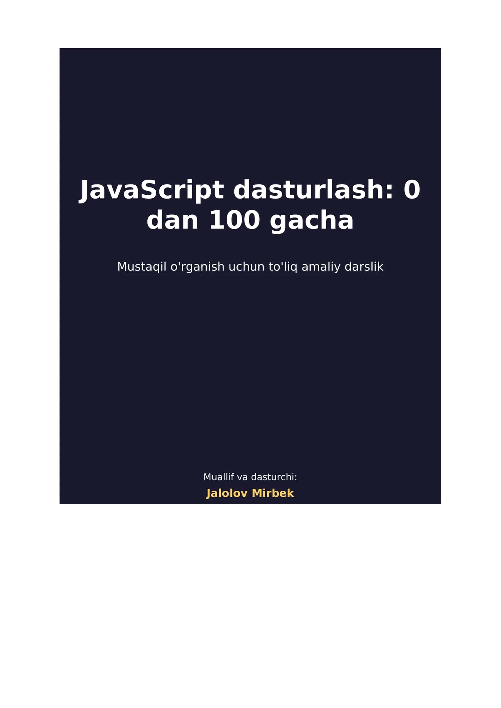 JavaScript dasturlash 1