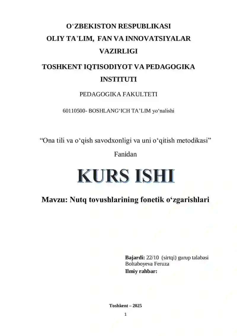 Nutq tovushlarining fonetik oʻzgarishlari