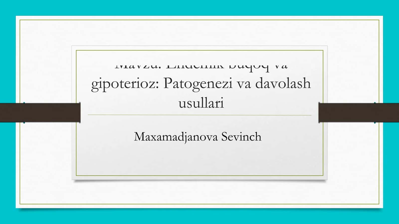 endemik buqoq va gipoterioz 1