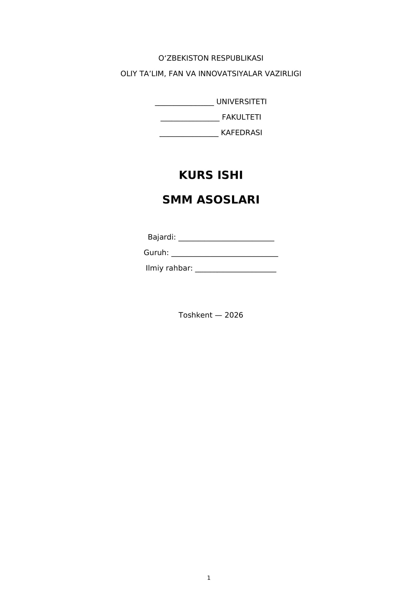 SMM Asoslari 1