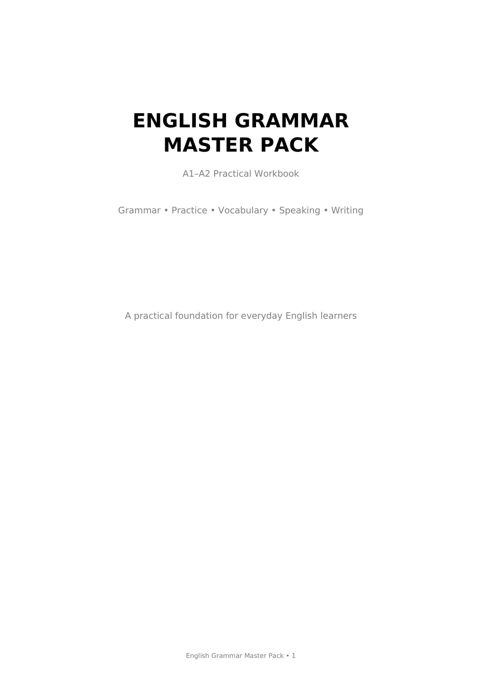 English grammar A1 1