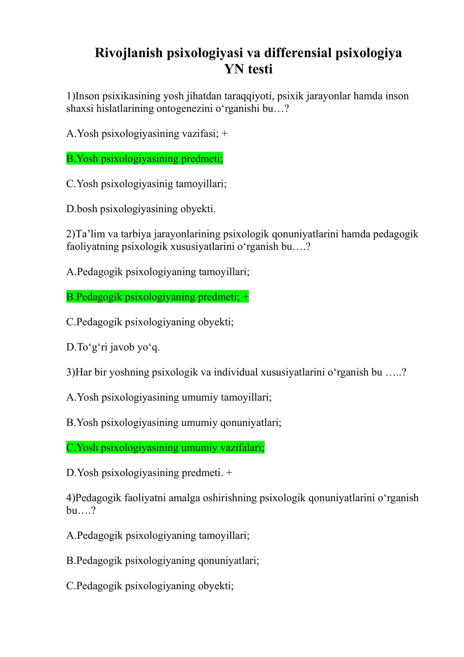 Rivojlanish psixologiyasi va differensial psixologiya 1