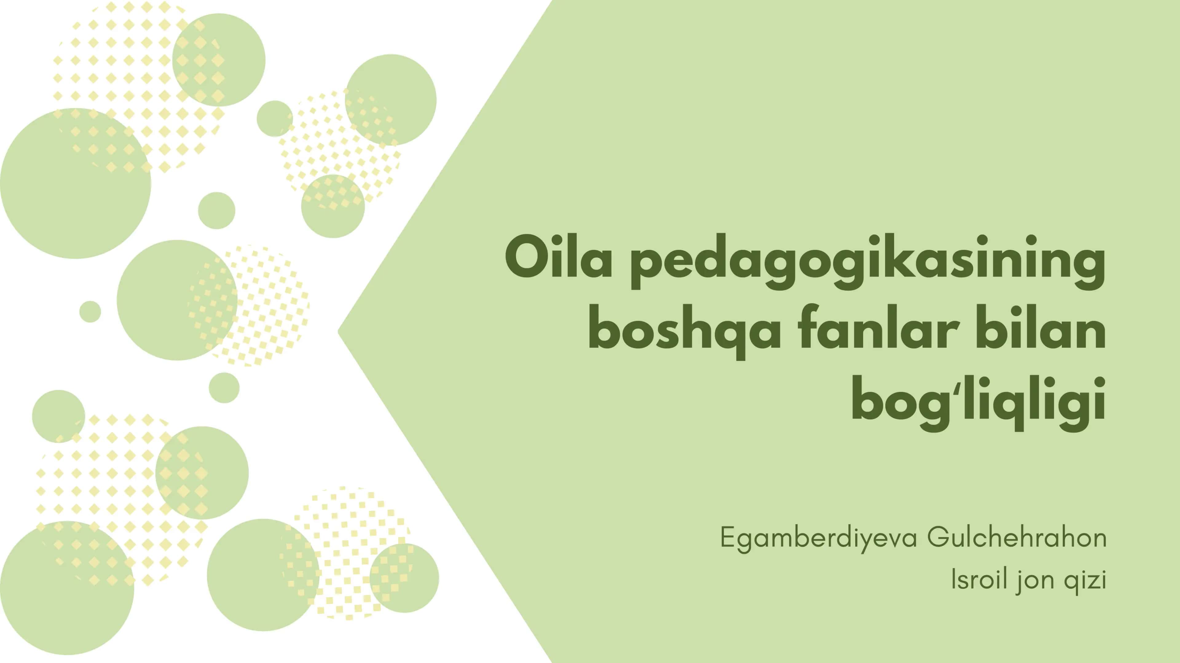Oila pedagogikasi 1
