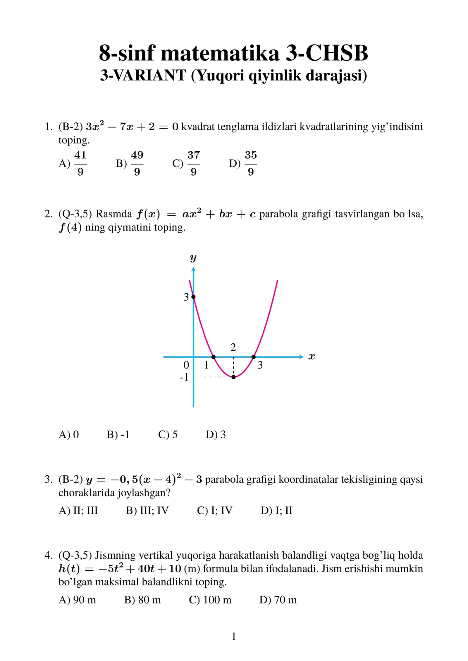 8-sinf matematika 3-CHSB 1
