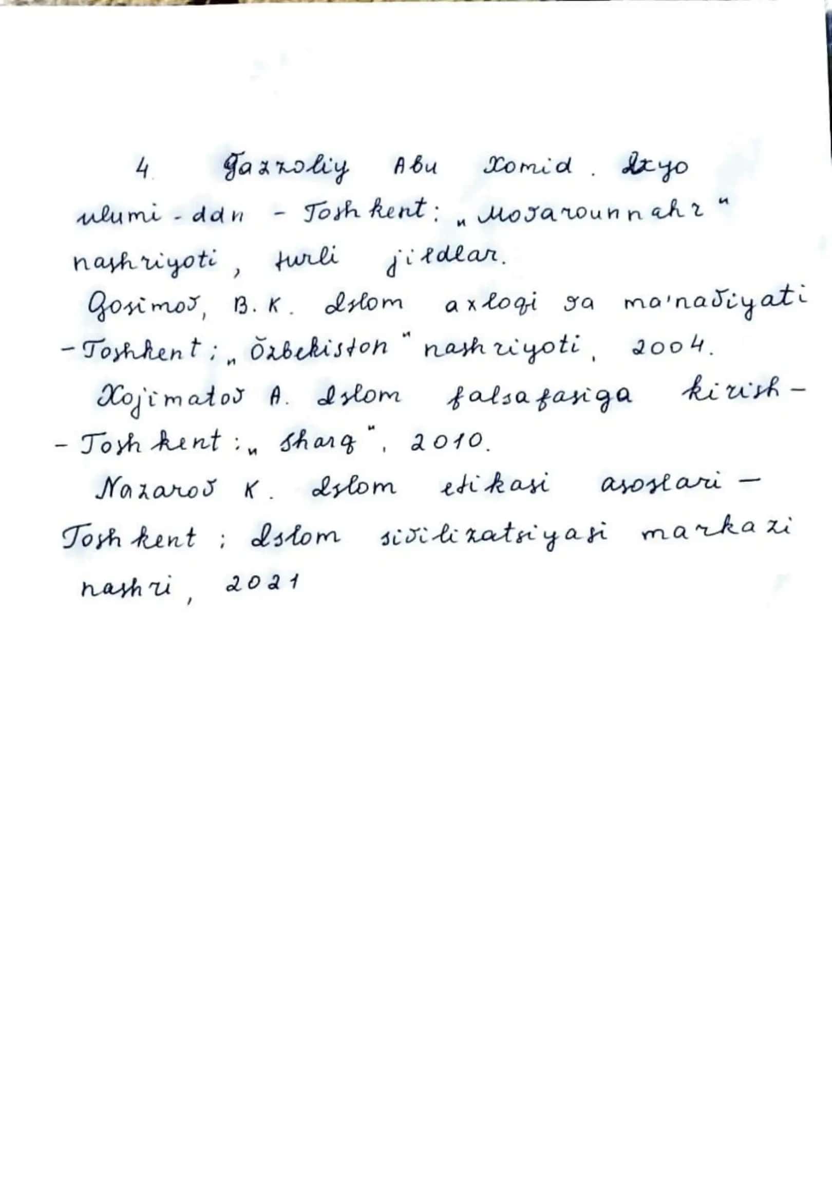 Mustaqil ish Dinshunoslik 1