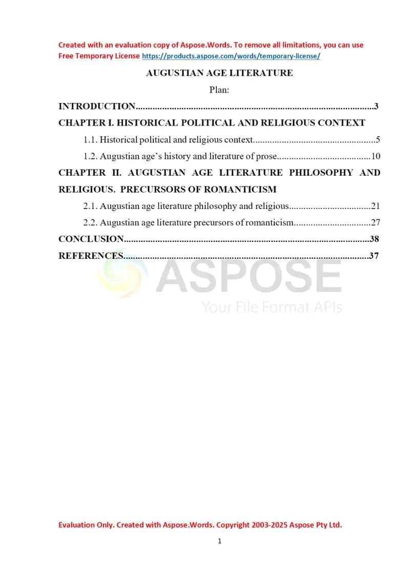 Augustian age literature 1