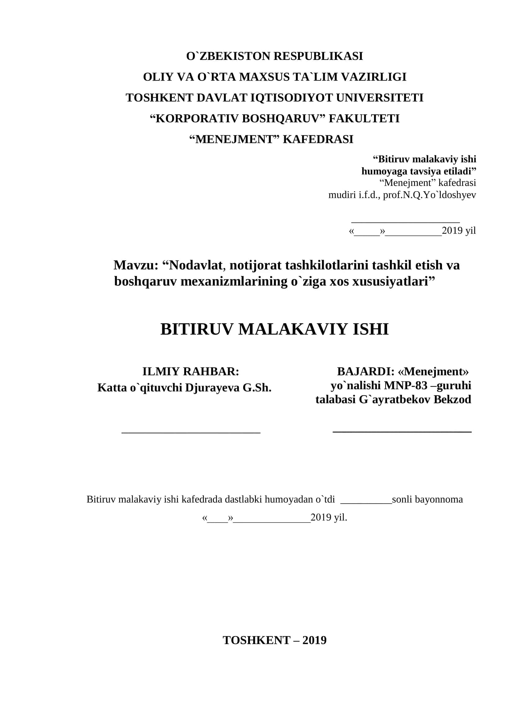 Bitiruv Malakaviy Ishi 1