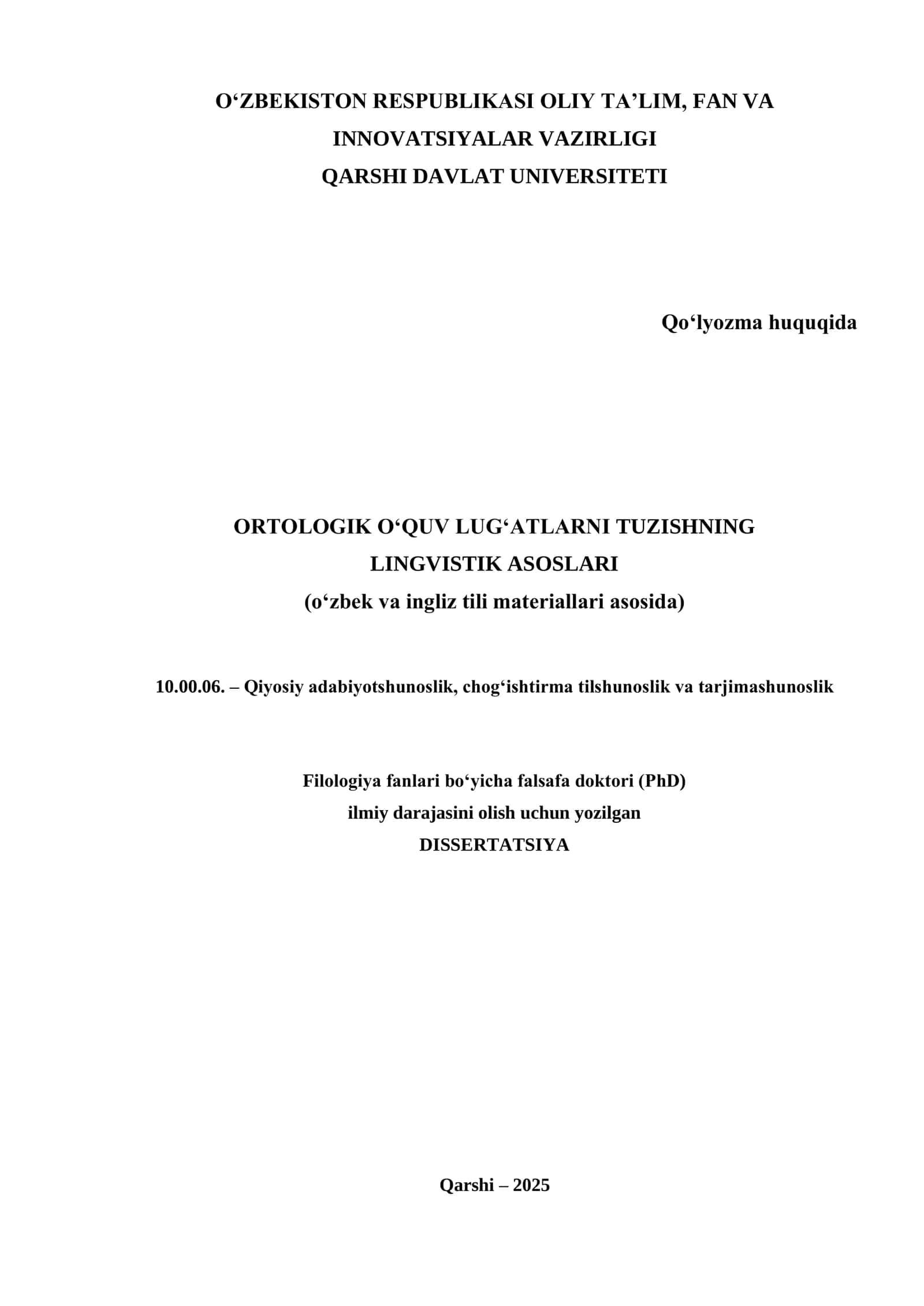 ORTOLOGIK O‘QUV LUG‘ATLARNI TUZISHNING  LINGVISTIK ASOSLARI 1