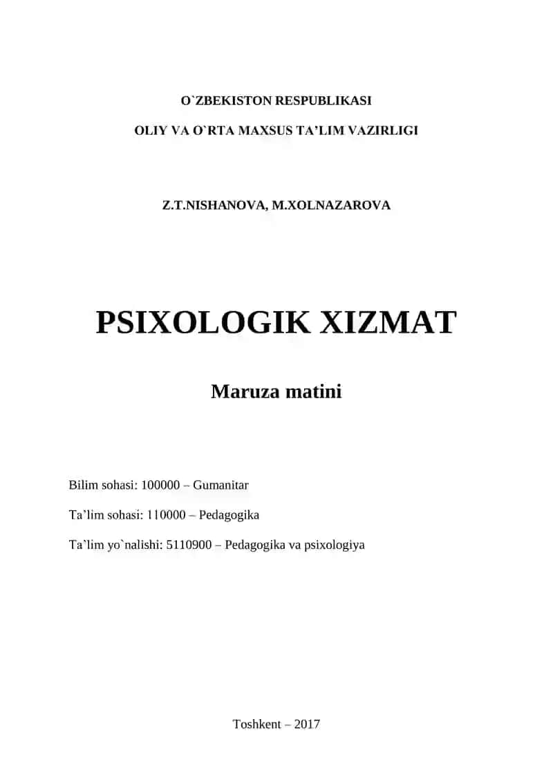 Psixologik Xizmat Darsligi