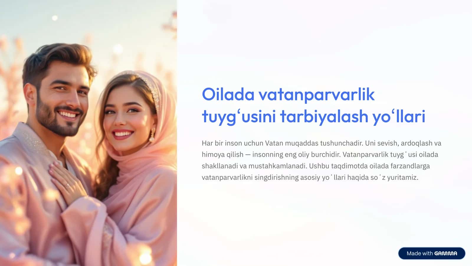 Vatanparvarlik tuyg’usini tarbiyalash yo’llari 1